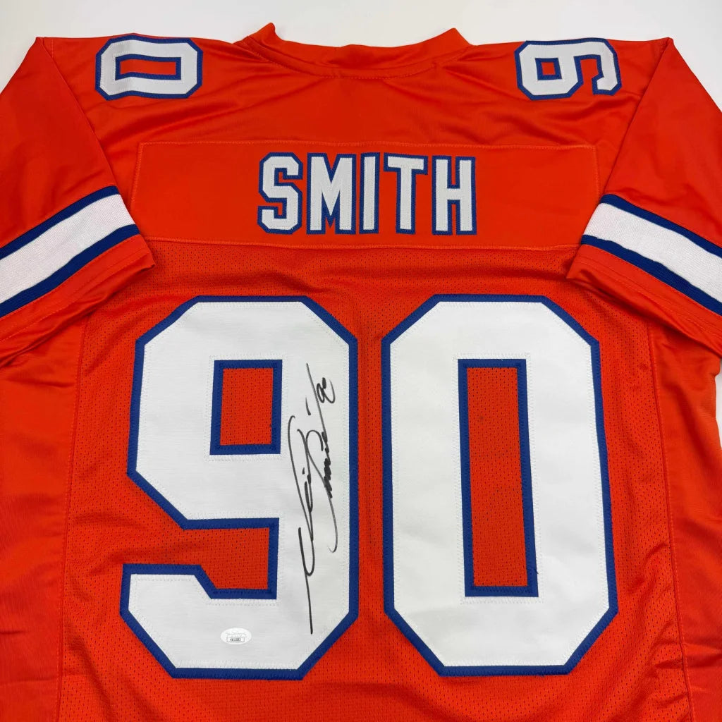 Orange custom jersey by Neil Smith, autographed with JSA COA