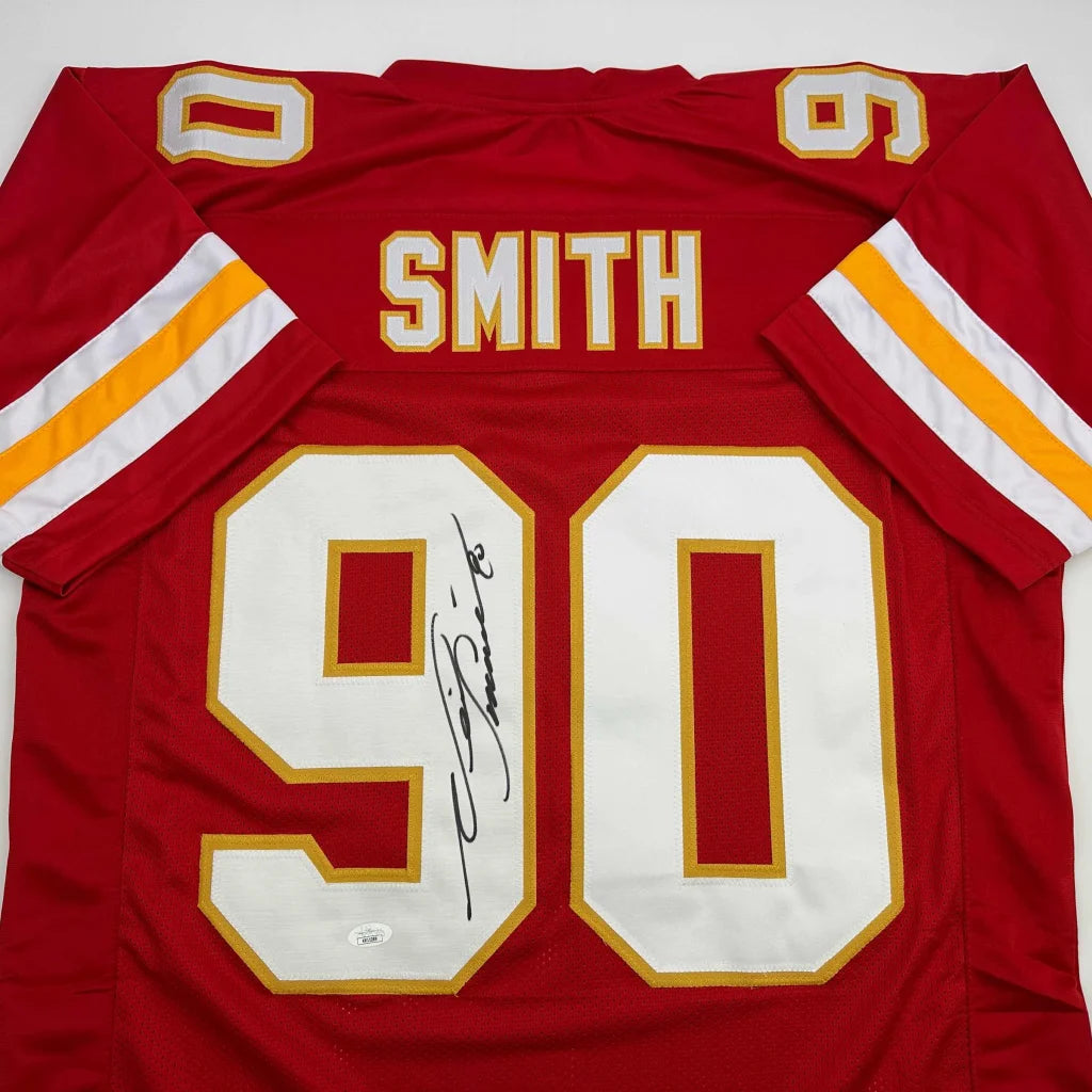 Autographed/Signed Neil Smith Kansas City Red Football Jersey JSA COA