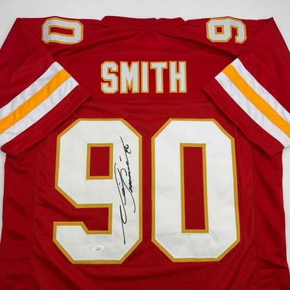 Autographed/Signed Neil Smith Kansas City Red Football Jersey JSA COA