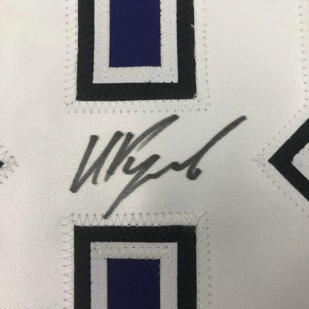 Signed white custom jersey from a professional sports league collectible