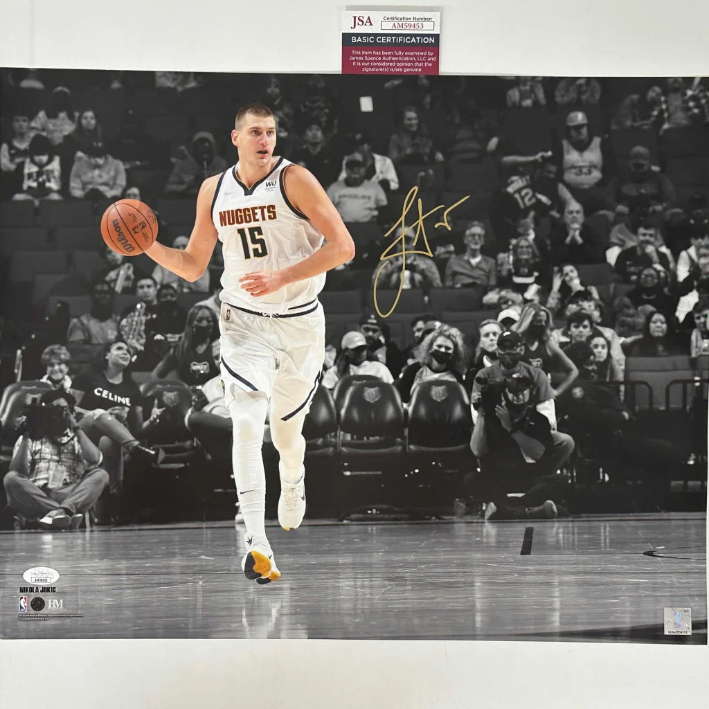 Signed Nikola Jokic Denver Nuggets 16x20 autographed basketball photo with JSA COA