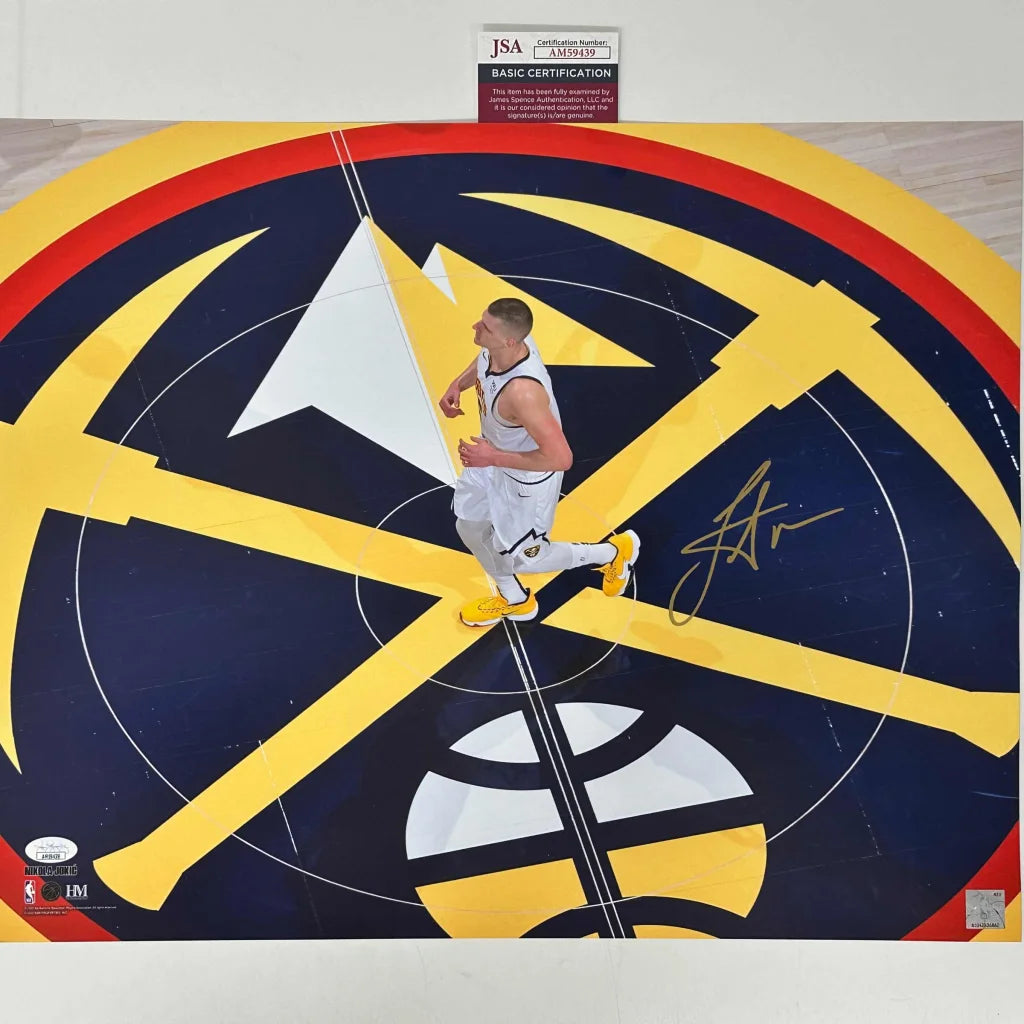 Autographed Basketball Player Photo with Third Party Authentication on court background