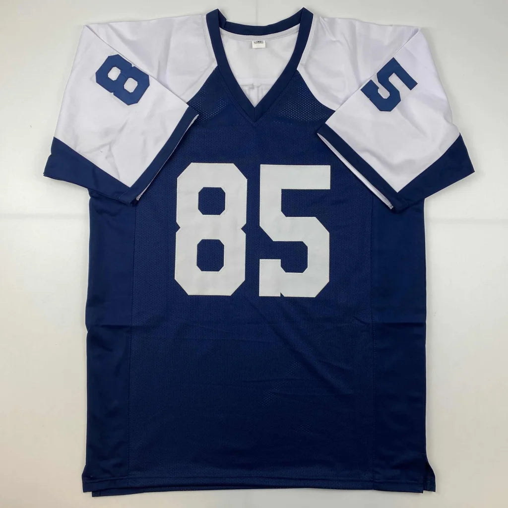 Autographed Noah Brown navy blue custom Dallas jersey number 85 JSA COA