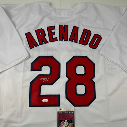 White Arenado custom jersey from Professional Sports League with signature and JSA sticker