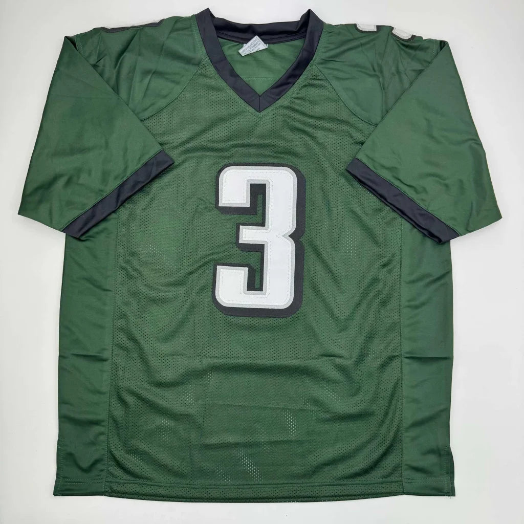 Dark green custom jersey with number 3 for professional sports league fans