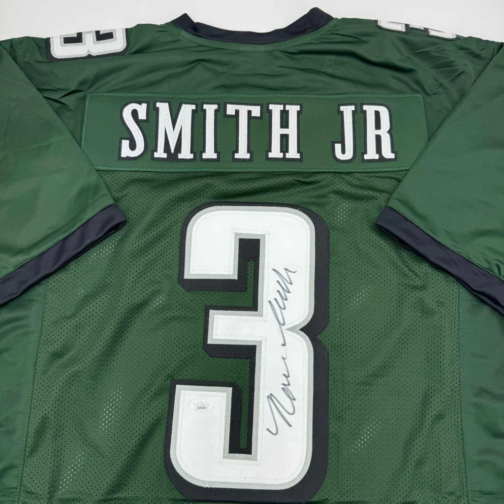 Autographed Nolan Smith Jr. Philadelphia green custom jersey with number 3