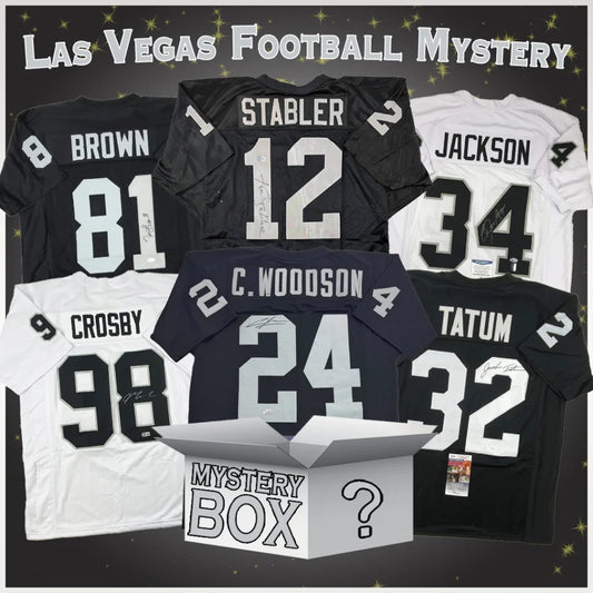 Autographed Vegas Football jerseys from the Las Vegas Football Mystery Collection