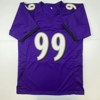 Autographed Odafe Oweh purple Baltimore Ravens custom jersey with number 99