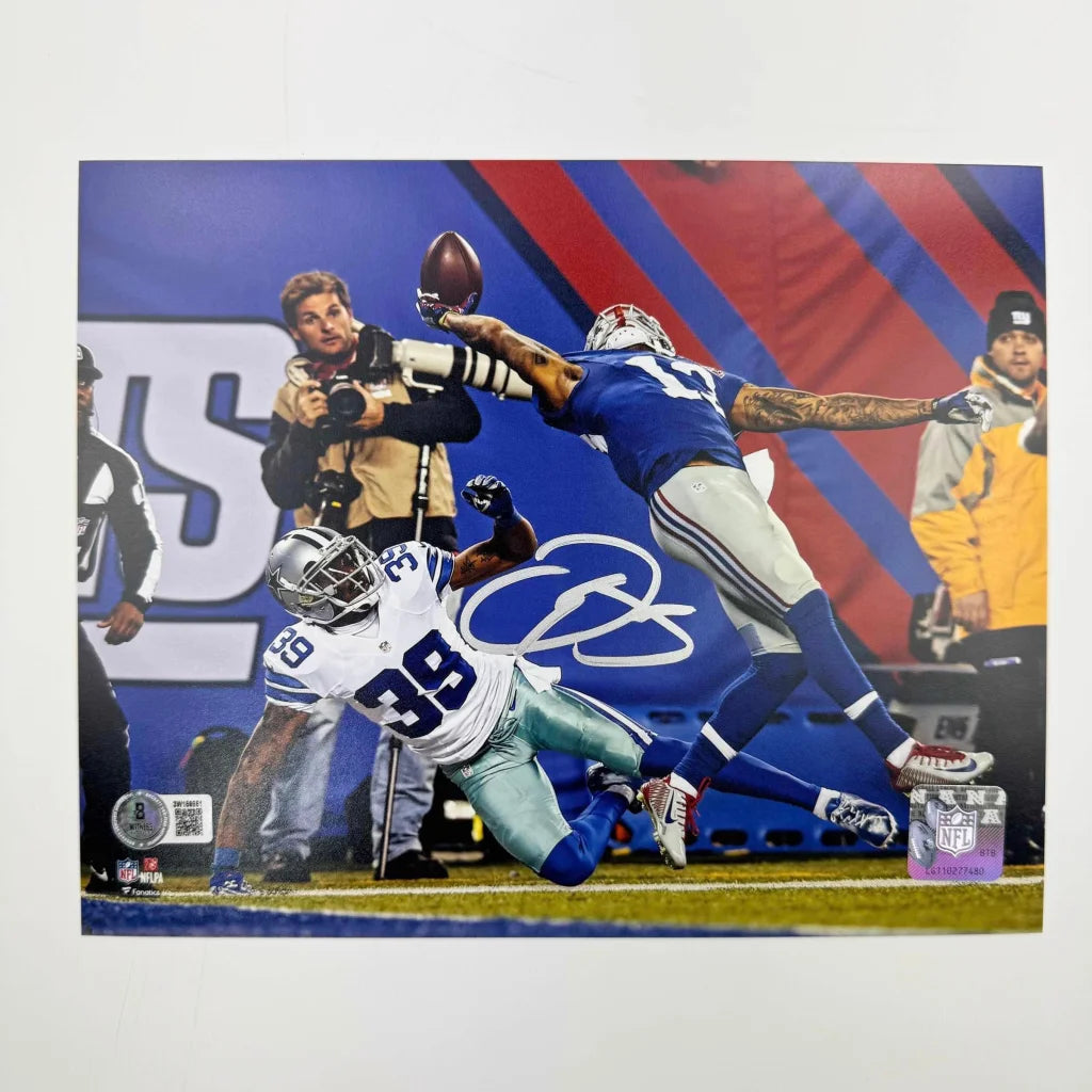 Autographed Odell Beckham Jr one-handed catch photo with third party authentication