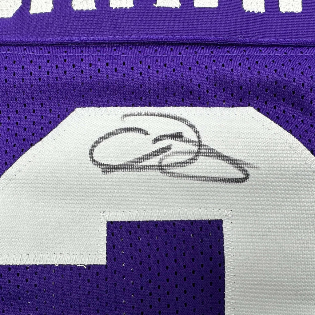 White and purple Odell Beckham custom jersey with authentic autograph