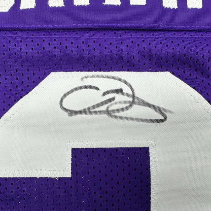 White and purple Odell Beckham custom jersey with authentic autograph