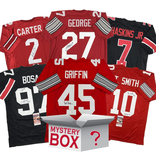 Autographed Ohio State University College Football Jersey Mystery Box with PSA JSA or Beckett COA | Hall of Fame Sports Memorabilia | vintageantiquesgifts.com
