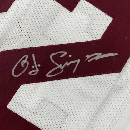 Autographed OJ Simpson USC white custom jersey in professional sports league