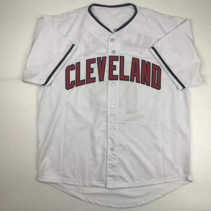 White short-sleeved custom jersey with CLEVELAND for professional sports league fans