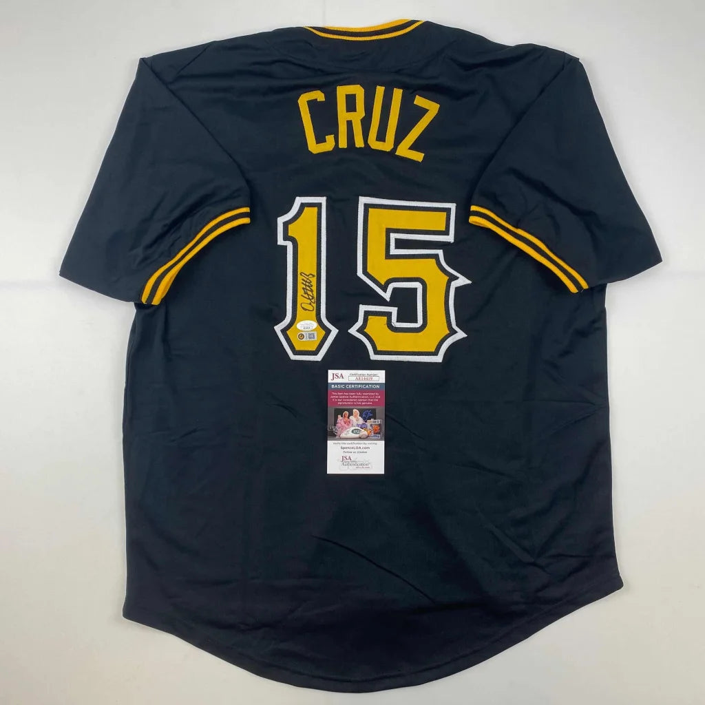 Autographed Oneil Cruz Pittsburgh Black Baseball Jersey JSA COA | Hall of Fame Sports Memorabilia | vintageantiquesgifts.com
