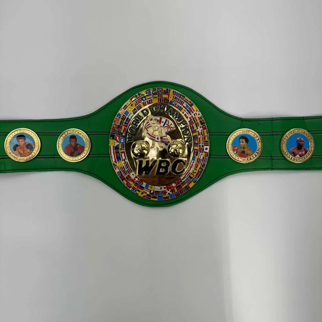 Autographed Oscar De La Hoya WBC green replica championship belt