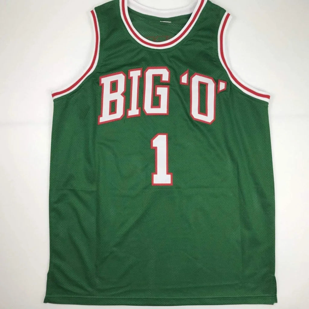 Autographed Oscar Robertson custom Milwaukee green basketball jersey, PSA/DNA COA