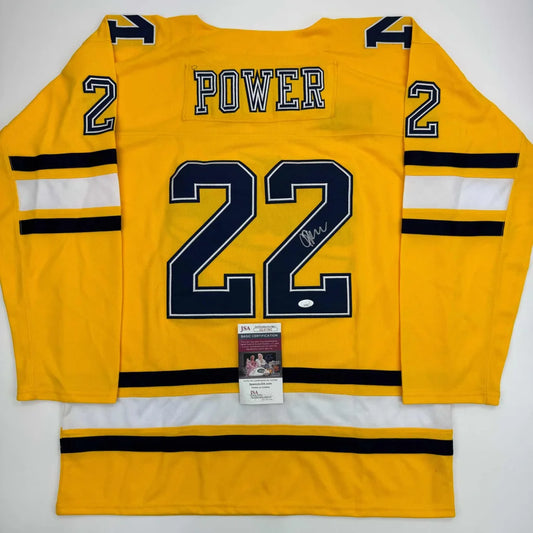 Yellow custom jersey with POWER and 22 for professional sports memorabilia collectors