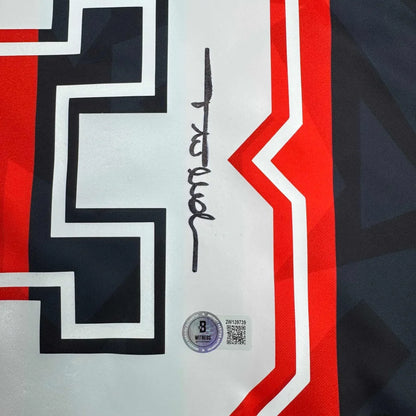 Autographed Paolo Maldini AC Milan custom jersey with red white black patterns Beckett COA