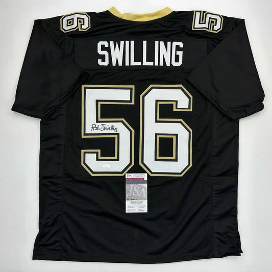 Autographed Pat Swilling New Orleans Black Football Jersey JSA COA | Hall of Fame Sports Memorabilia | vintageantiquesgifts.com