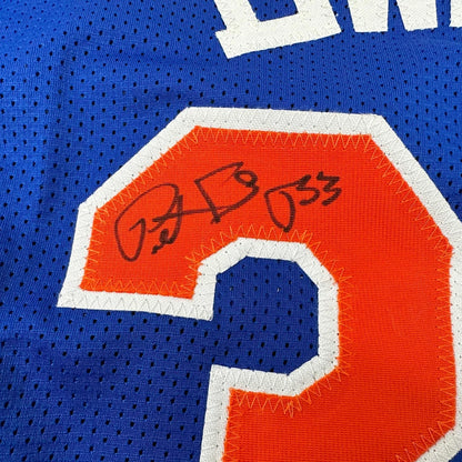 Autographed Patrick Ewing New York Blue Basketball Jersey Beckett BAS COA | Authenticated Signed Sports Jersey | vintageantiquesgifts.com