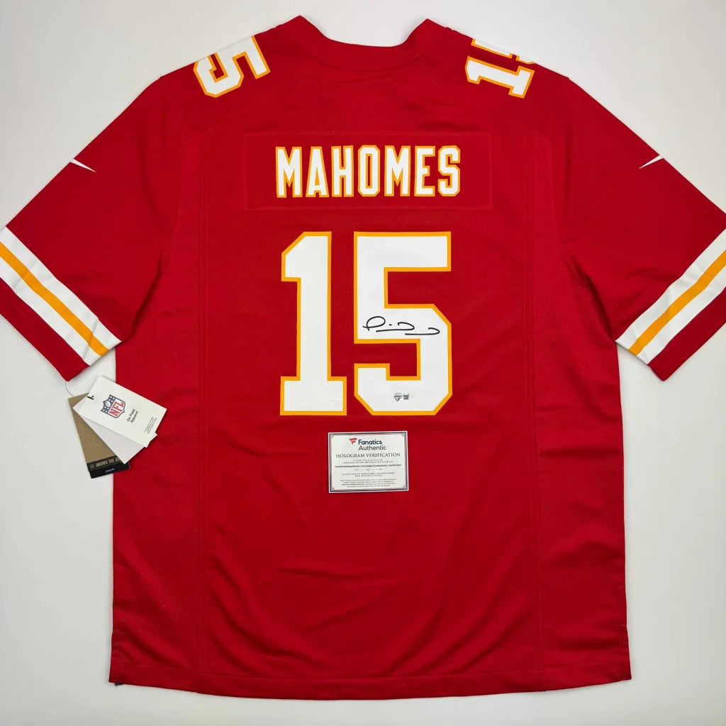 Red Patrick Mahomes Kansas City Chiefs signed jersey with autograph and Fanatics COA