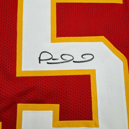 Autographed Patrick Mahomes red Kansas City Chiefs custom jersey with number 5