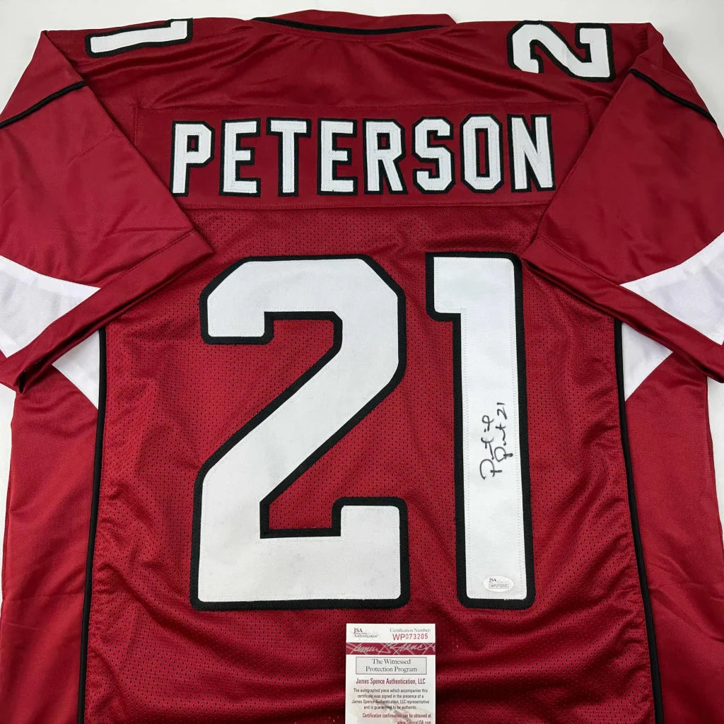 Autographed Patrick Peterson custom Arizona Cardinals red jersey, NFL pro sports