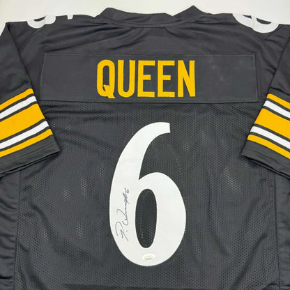 Black and gold Pittsburgh Steelers custom jersey with QUEEN and 6 for sports league fans