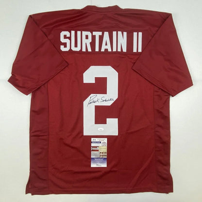 Maroon Patrick Surtain custom jersey signed with JSA COA and Surtain II on back