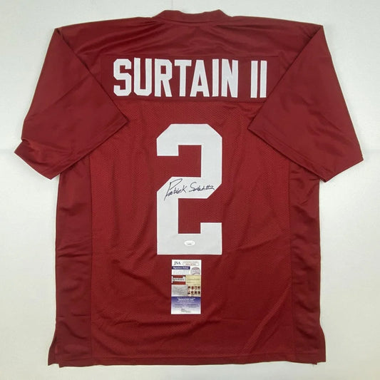 Maroon Patrick Surtain custom jersey signed with JSA COA and Surtain II on back