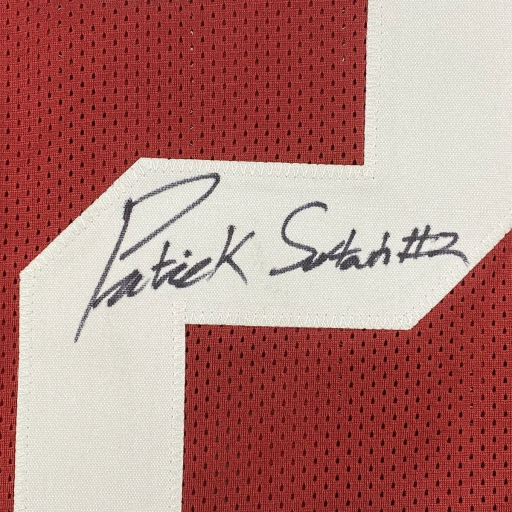 Red Patrick Surtain custom jersey with black autograph and JSA COA for collectors