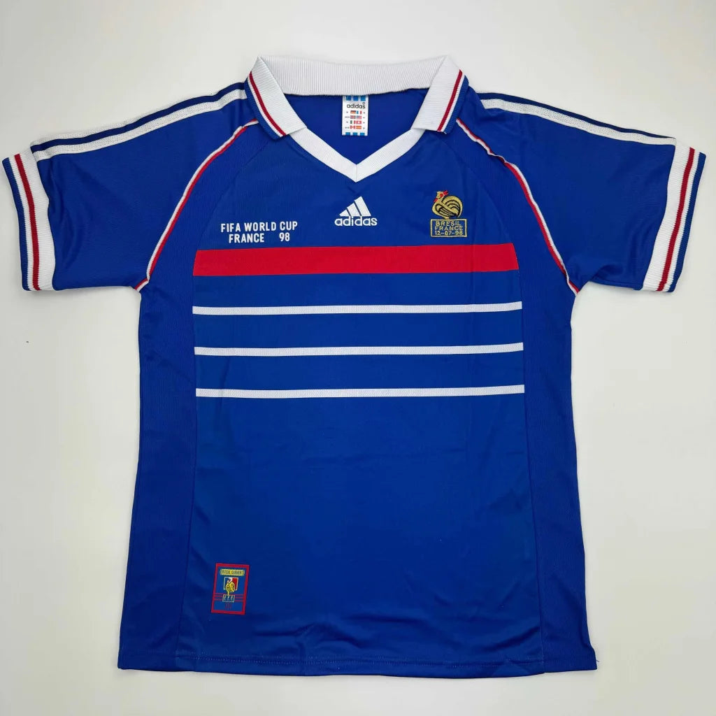 Blue short-sleeved Patrick Vieira France custom jersey for professional sports fans