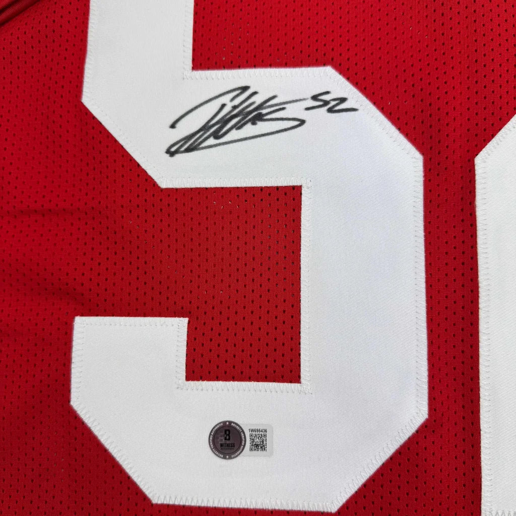 Autographed Patrick Willis San Francisco Red Football Jersey Beckett BAS COA | Authenticated Signed Sports Jersey | vintageantiquesgifts.com