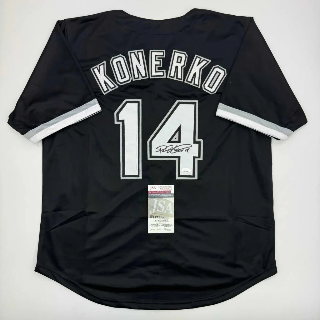 Autographed Paul Konerko custom jersey with Konerko 14 signature