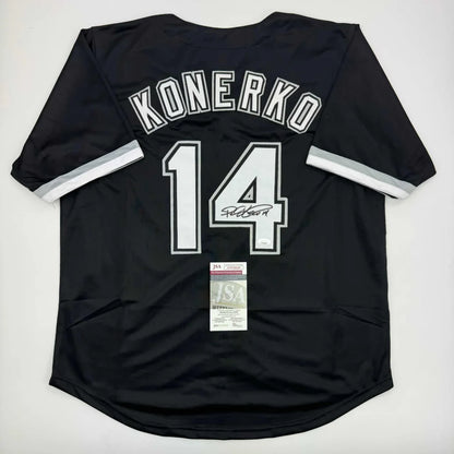 Autographed Paul Konerko custom jersey with Konerko 14 signature
