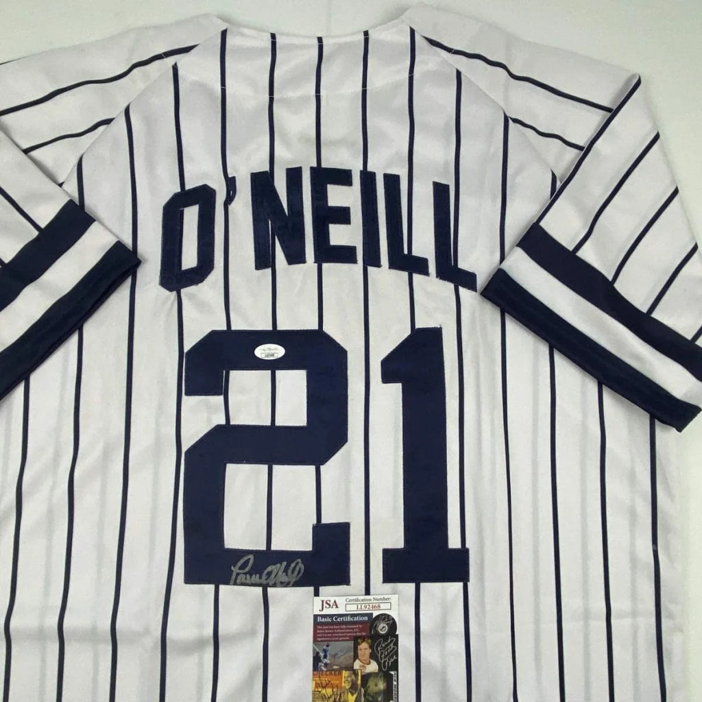 Autographed Paul O’Neill New York pinstripe custom jersey, professional sports league