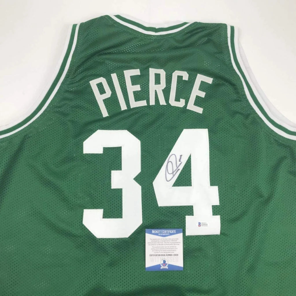 Green custom jersey with PIERCE 34 signature for sports league fans and pro sports gear