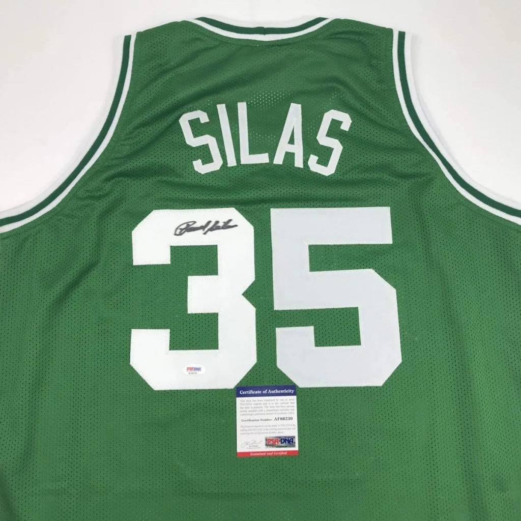Signed green professional sports league custom jersey with SILAS 35 authentic autograph