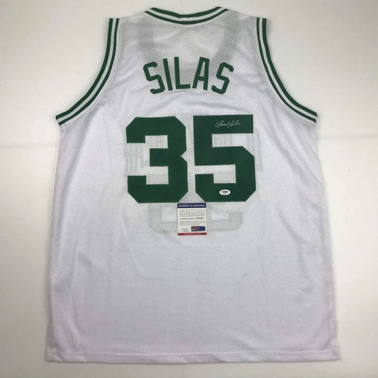 Autographed Paul Silas Boston White Basketball Jersey PSA/DNA COA | Hall of Fame Sports Memorabilia | vintageantiquesgifts.com