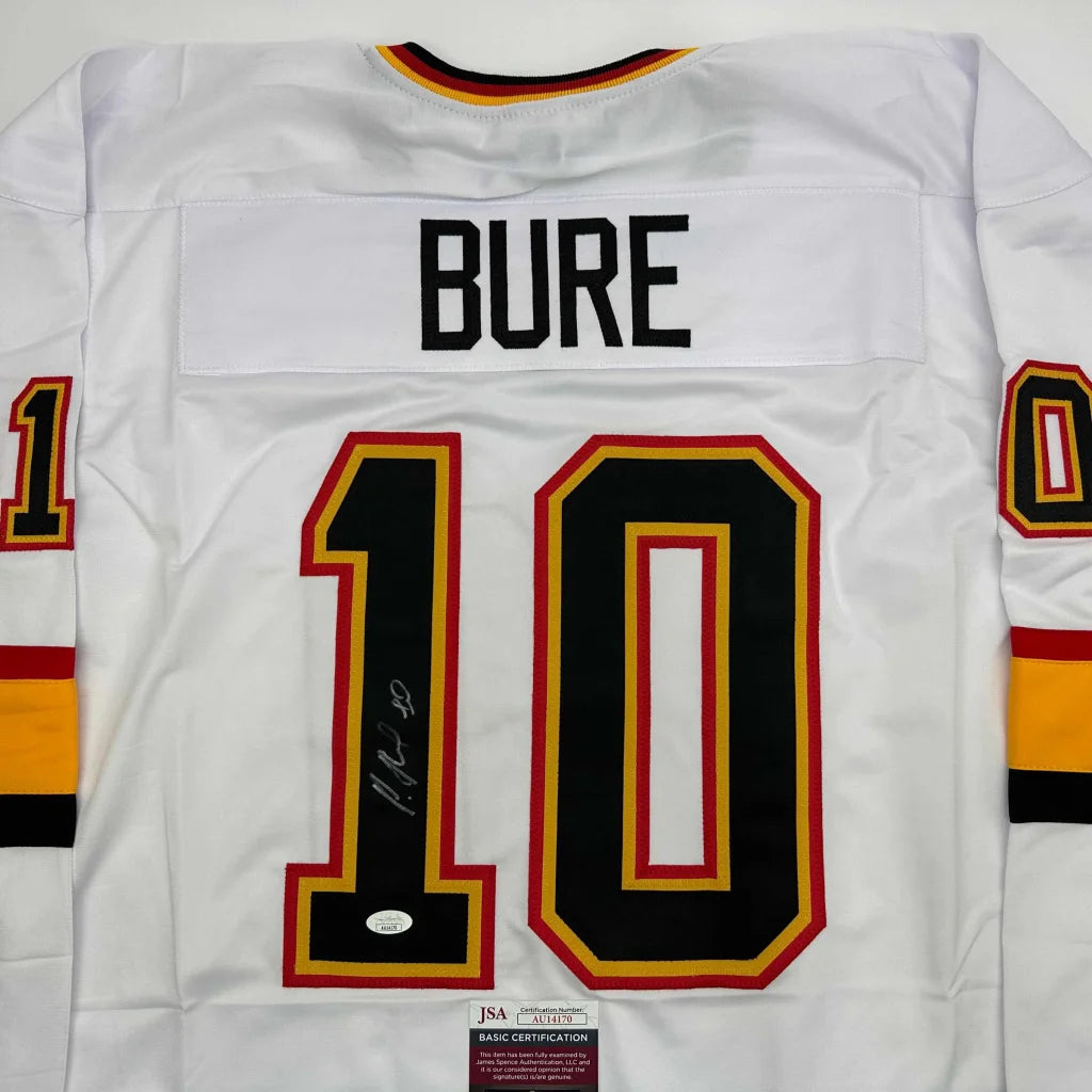 Autographed Pavel Bure Vancouver White Hockey Jersey JSA COA | Certified Authentic Signed Memorabilia | vintageantiquesgifts.com