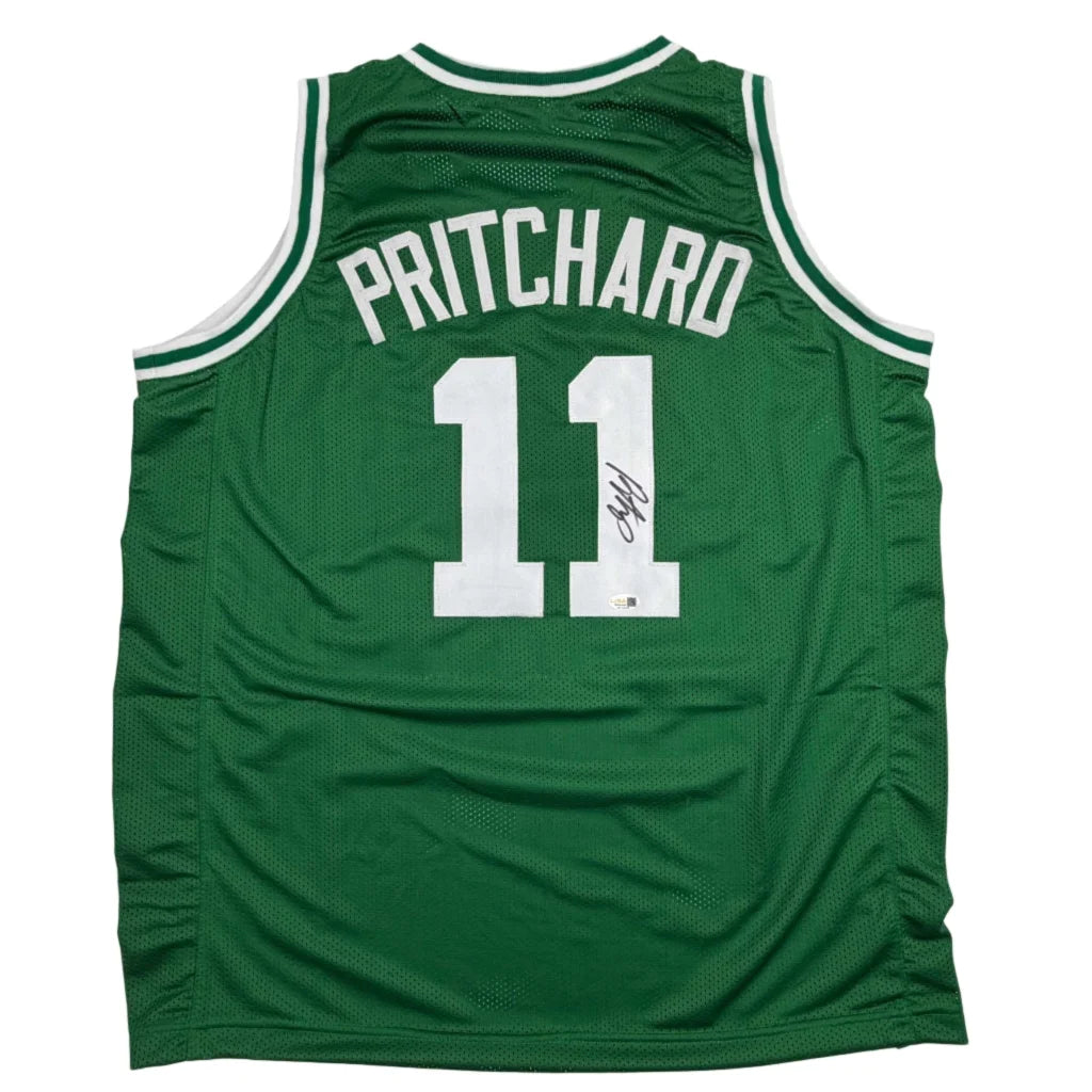 Autographed Payton Pritchard green custom jersey with number 11, JSA COA
