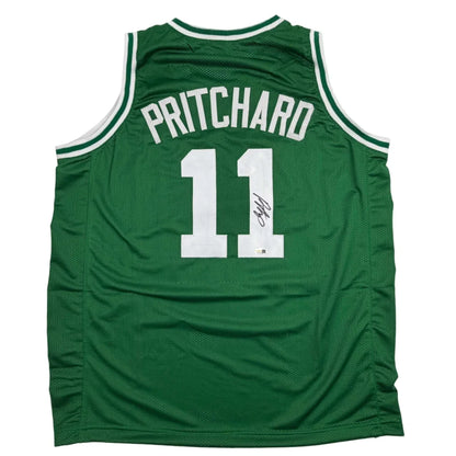 Autographed Payton Pritchard green custom jersey with number 11, JSA COA