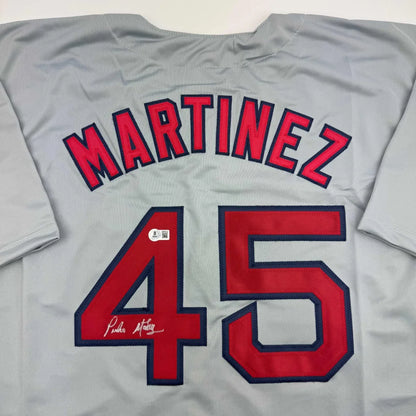 Autographed Pedro Martinez gray custom jersey back, number 45, Beckett COA
