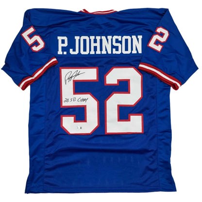 Blue custom jersey with number 52 and signature for professional sports league fans
