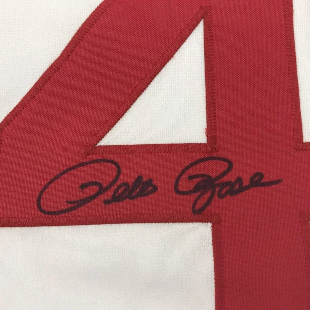 Autographed Pete Rose Cincinnati White Baseball Jersey JSA COA | Authenticated Signed Sports Jersey | vintageantiquesgifts.com