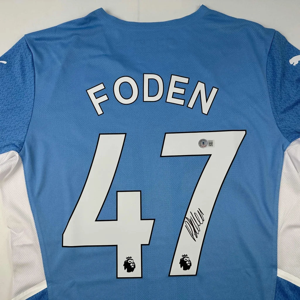Manchester City Foden #47 signed football jersey with third party authentication