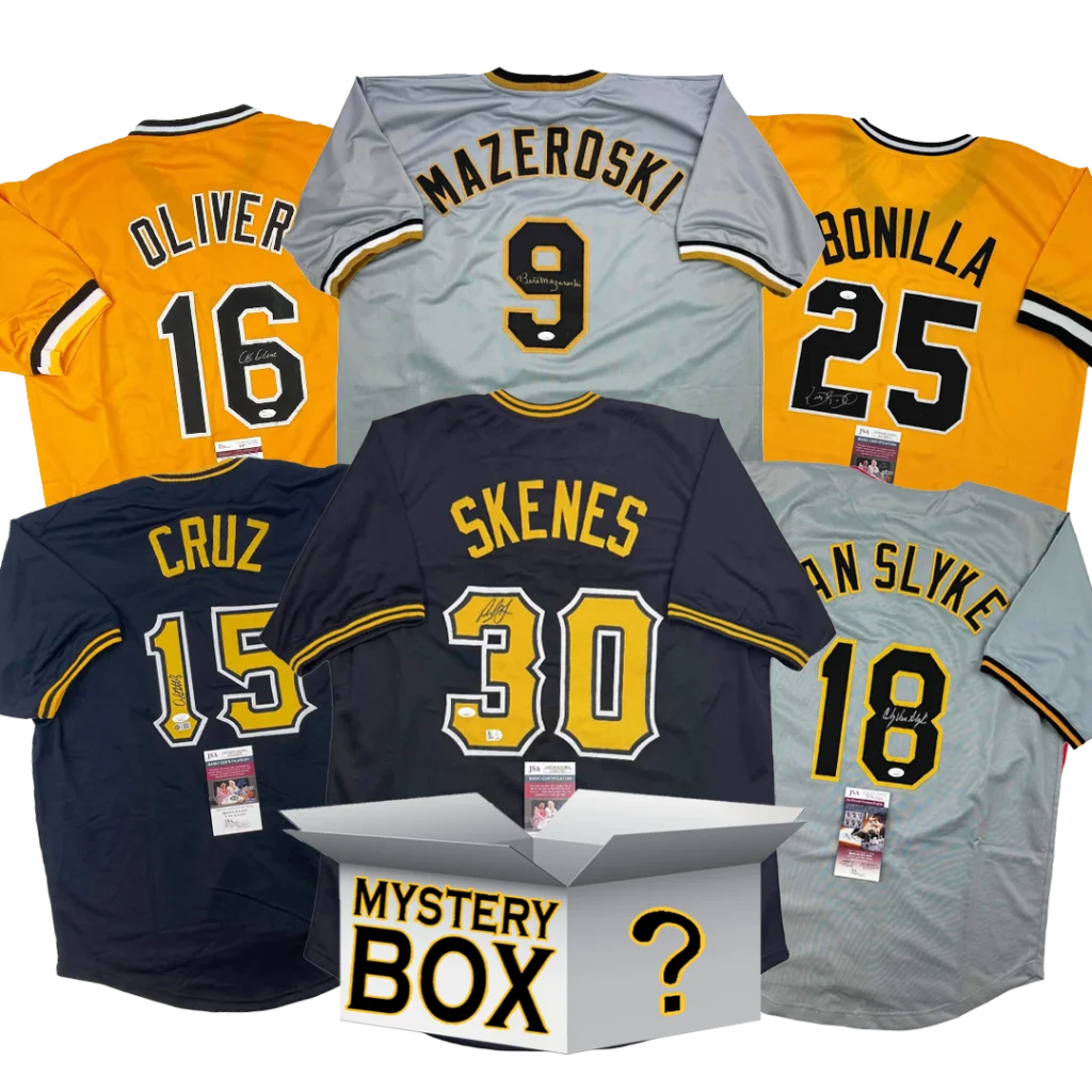 Autographed Pittsburgh Baseball Jersey Mystery Box with PSA JSA or Beckett COA | Hall of Fame Sports Memorabilia | vintageantiquesgifts.com