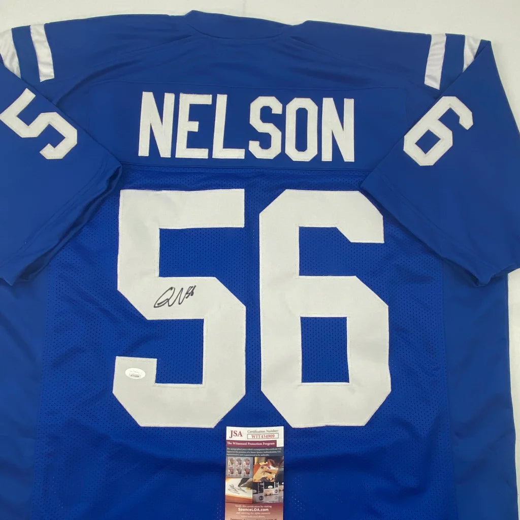 Autographed Quenton Nelson Indianapolis Blue Football Jersey JSA COA | Certified Authentic Signed Memorabilia | vintageantiquesgifts.com