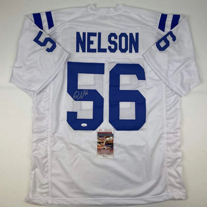 Autographed Quenton Nelson Indianapolis Colts white custom jersey, NFL professional sports